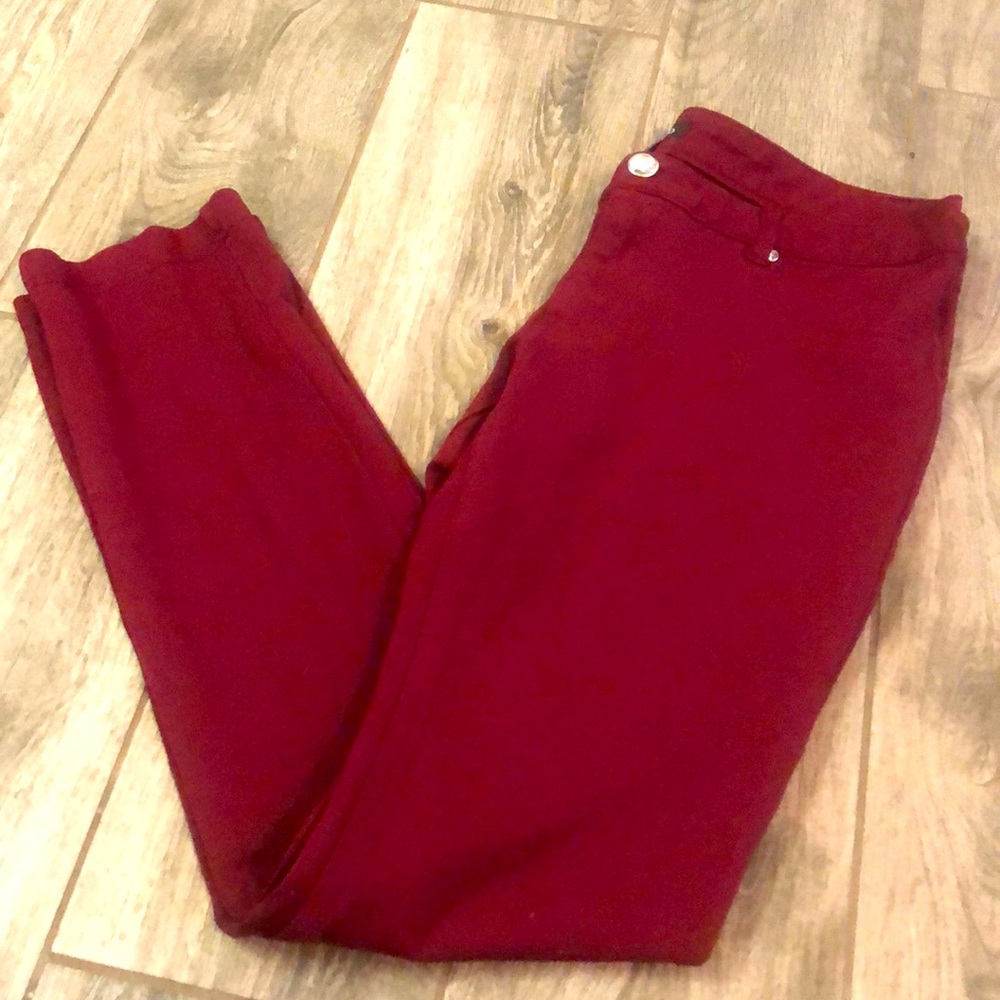 Cisono Large Jegging Pants Burgundy Red EUC